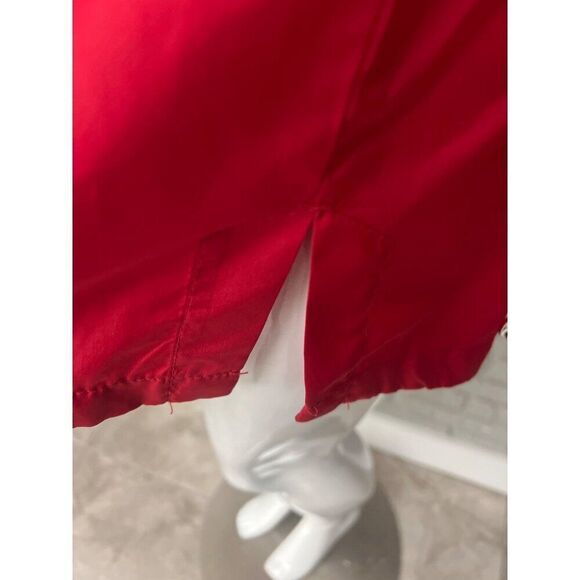 Jones New York Women Red Hooded Raincoat Parka / Windbreaker Size L - Picture 6 of 13